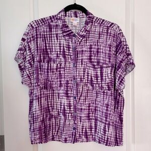 LulaRoe Purple Tie-Dye Shirt